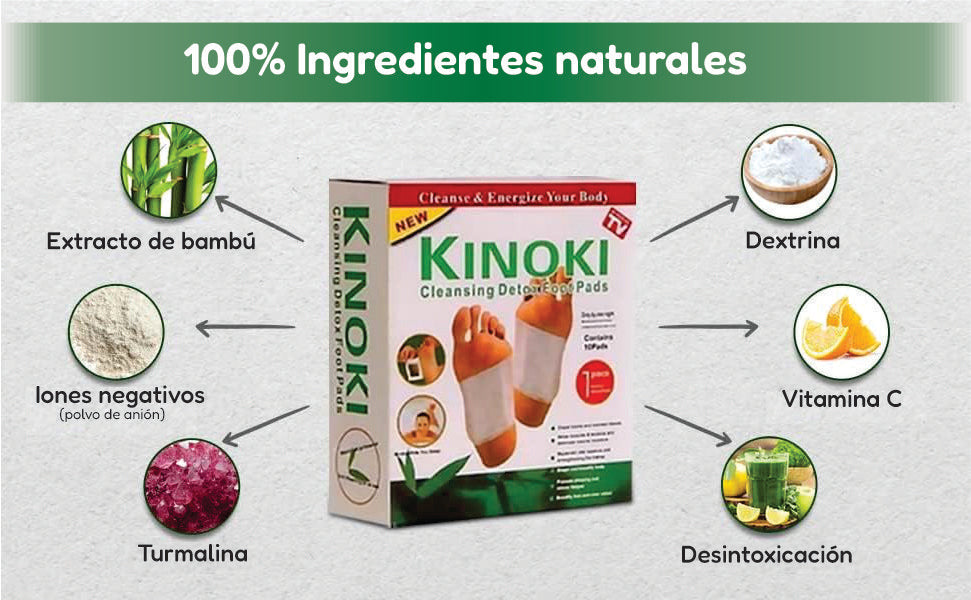 Parches Desintoxicantes Kinoki® -Caja x 10und- INGREDIENTES 100% NATURALES
